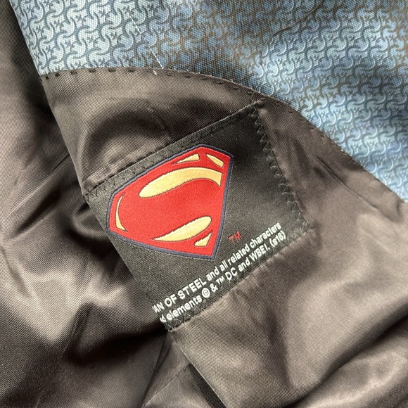 Superman 2 pc Suit Blazer 38 pants 34 need hemming bow tie Halloween costume - Picture 5 of 11